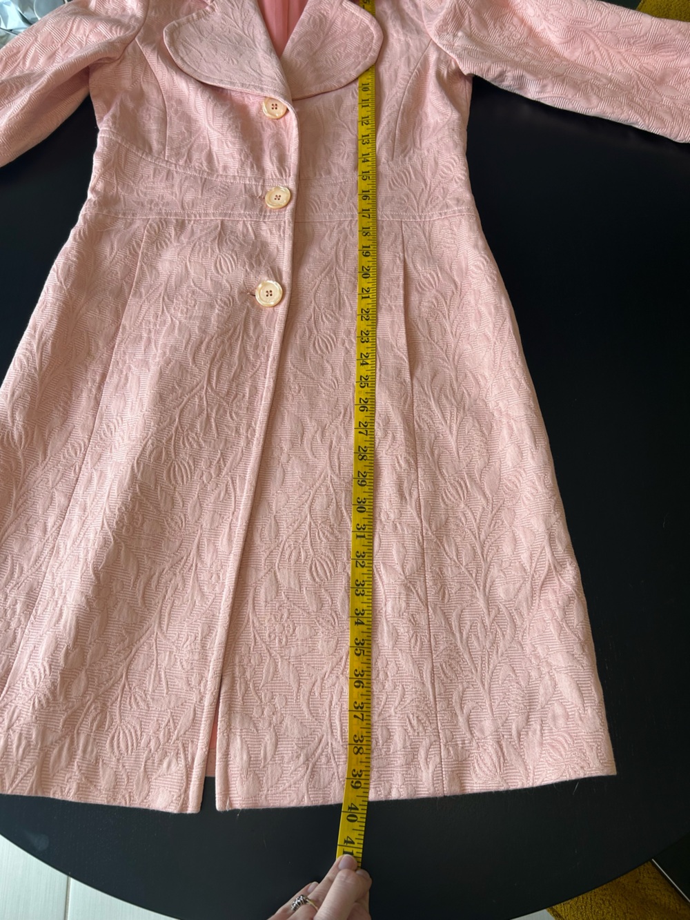 VINTAGE le château Pink Jacquard Coat Balletcore Coquette Y2K 90s Tailoring - Picture 14 of 15